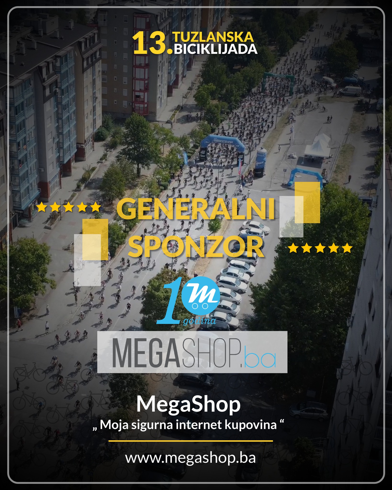 Megashop.ba slavi 10 godina i sponzoriše Tuzlansku Biciklijadu 2025