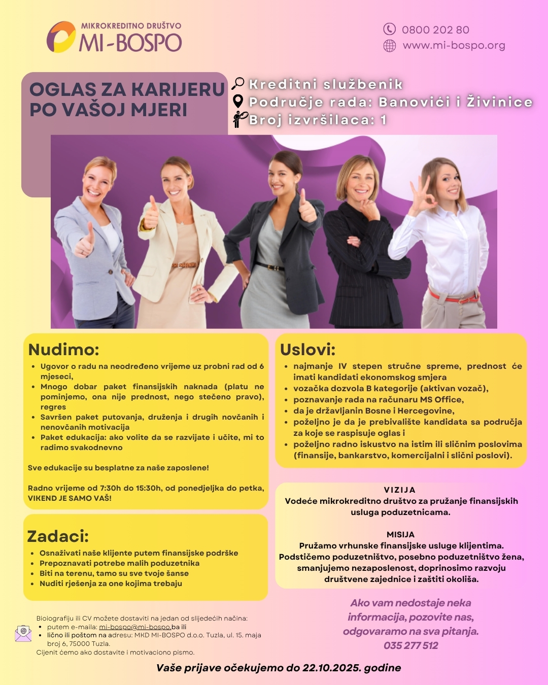 Tražite posao? MI-BOSPO zapošljava