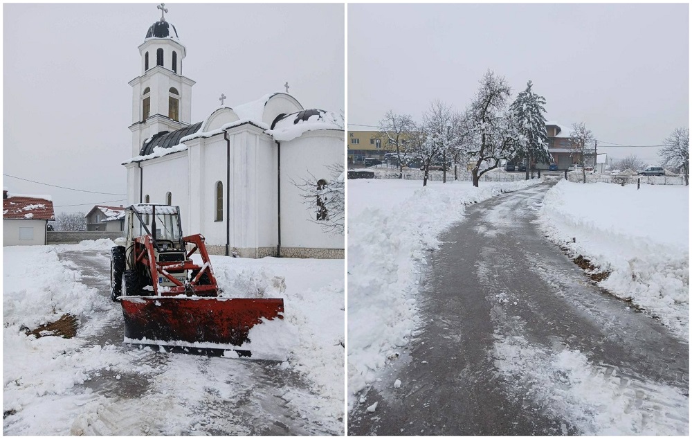Ibro očistio put i portu hrama u Dubnici i komšijama olakšao put do božićne liturgije