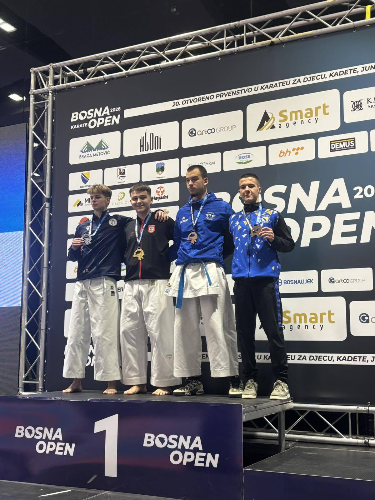 Karate klub „1. Mart“ Srebrenik osvojio dvije bronze na međunarodnom turniru „BOSNA Open 2026“ u Sarajevu