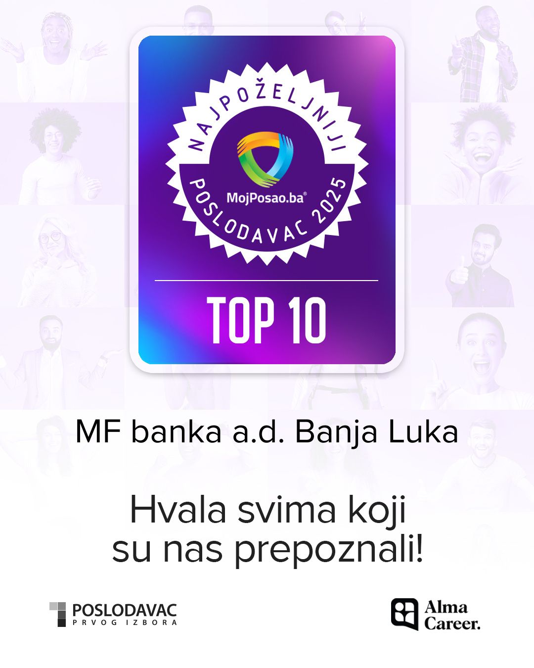 MF banka među top 10 najpoželjnijih poslodavaca