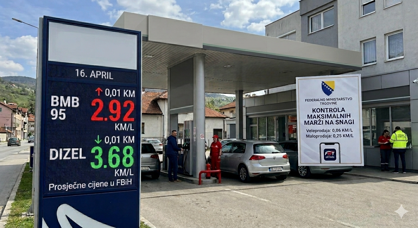 Nove korekcije na pumpama: Benzin poskupio, dizel pojeftinio za jedan fening