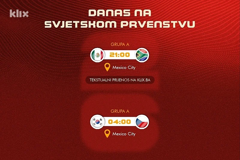 Danas na Svjetskom prvenstvu: Domaćin Meksiko otvara turnir protiv Južne Afrike, Južna Koreja igra s Češkom