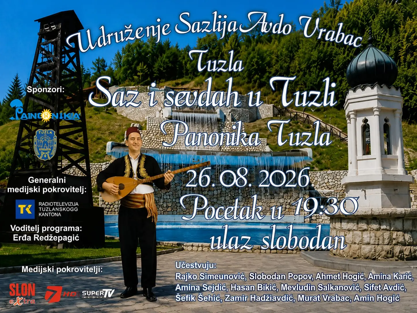 „Saz i sevdah u Tuzli“ u srijedu na Panonici, ulaz slobodan